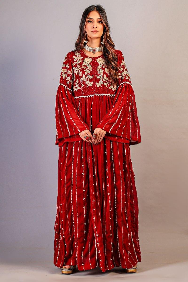 Huma Adnan - Candy Mist - Chiffon - Maroon - 2 Piece - Studio by TCS