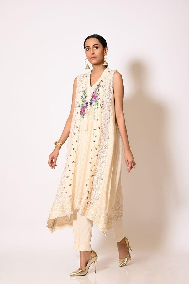 Insia Sohail - Zimra - Beige - Cotton Embroidered - 3 Piece - Studio by TCS