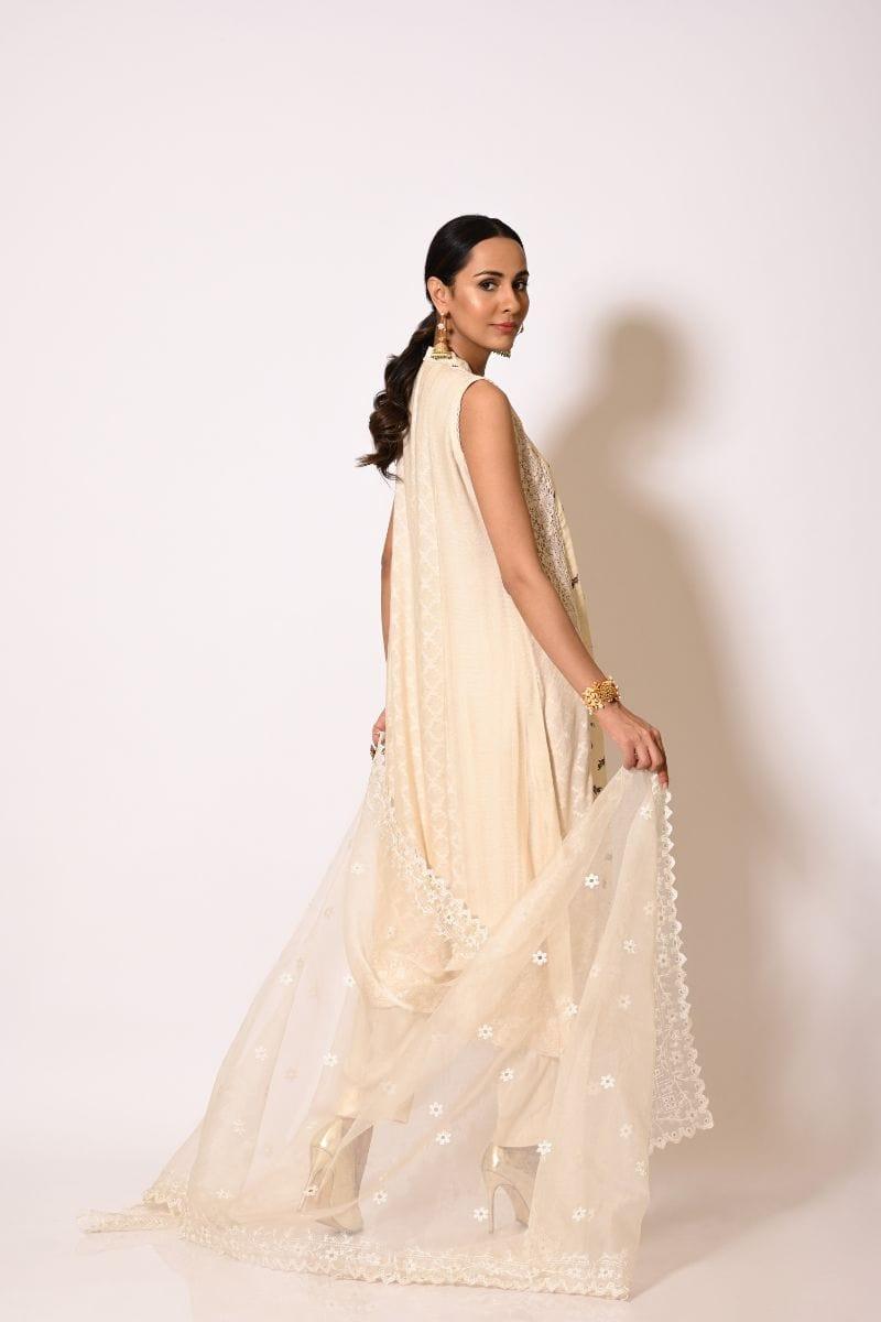 Insia Sohail - Zimra - Beige - Cotton Embroidered - 3 Piece - Studio by TCS