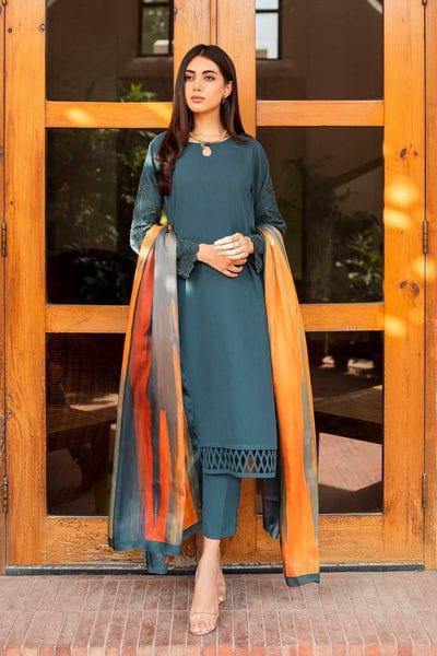 Natasha Kamal - Blue Georgette Chiffon Coord Set with Printed Silk Dupatta - 3 Pieces - Studio by TCS