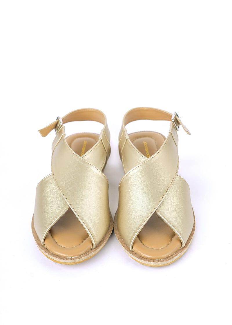 JootiShooti - Plain Gold Peshawari Chappal - Studio by TCS