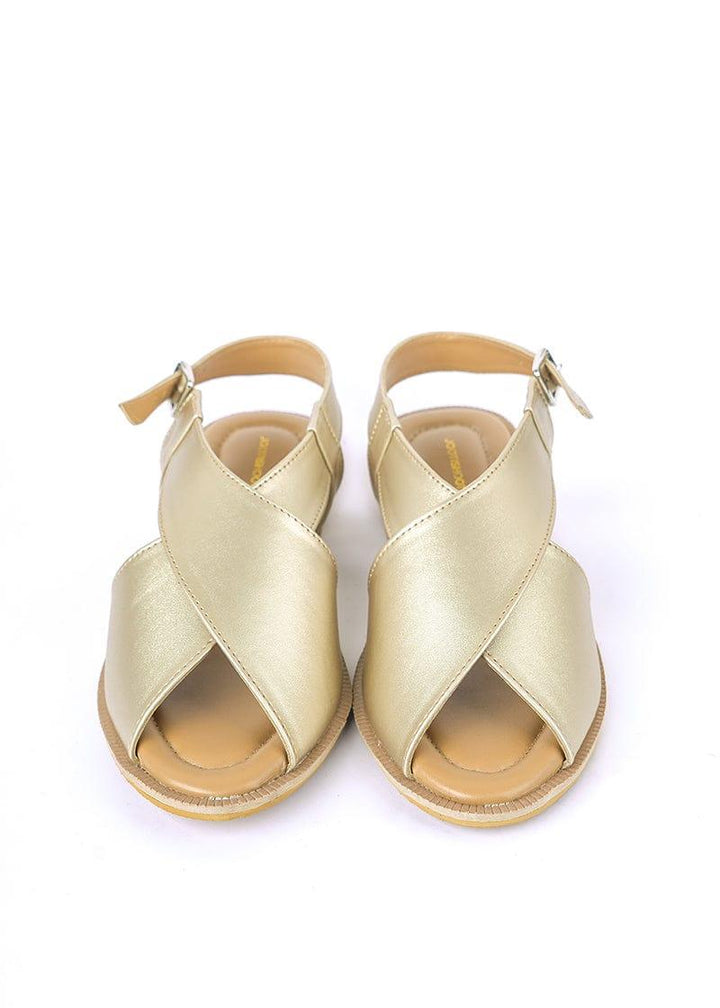 JootiShooti - Plain Gold Peshawari Chappal - Studio by TCS