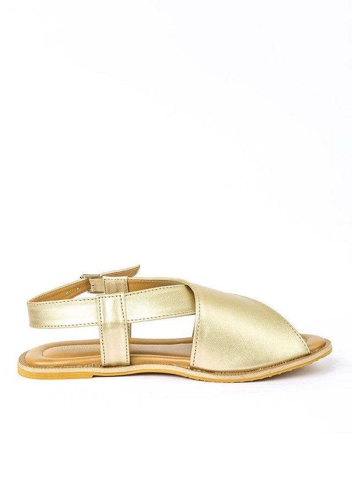 JootiShooti - Plain Gold Peshawari Chappal - Studio by TCS