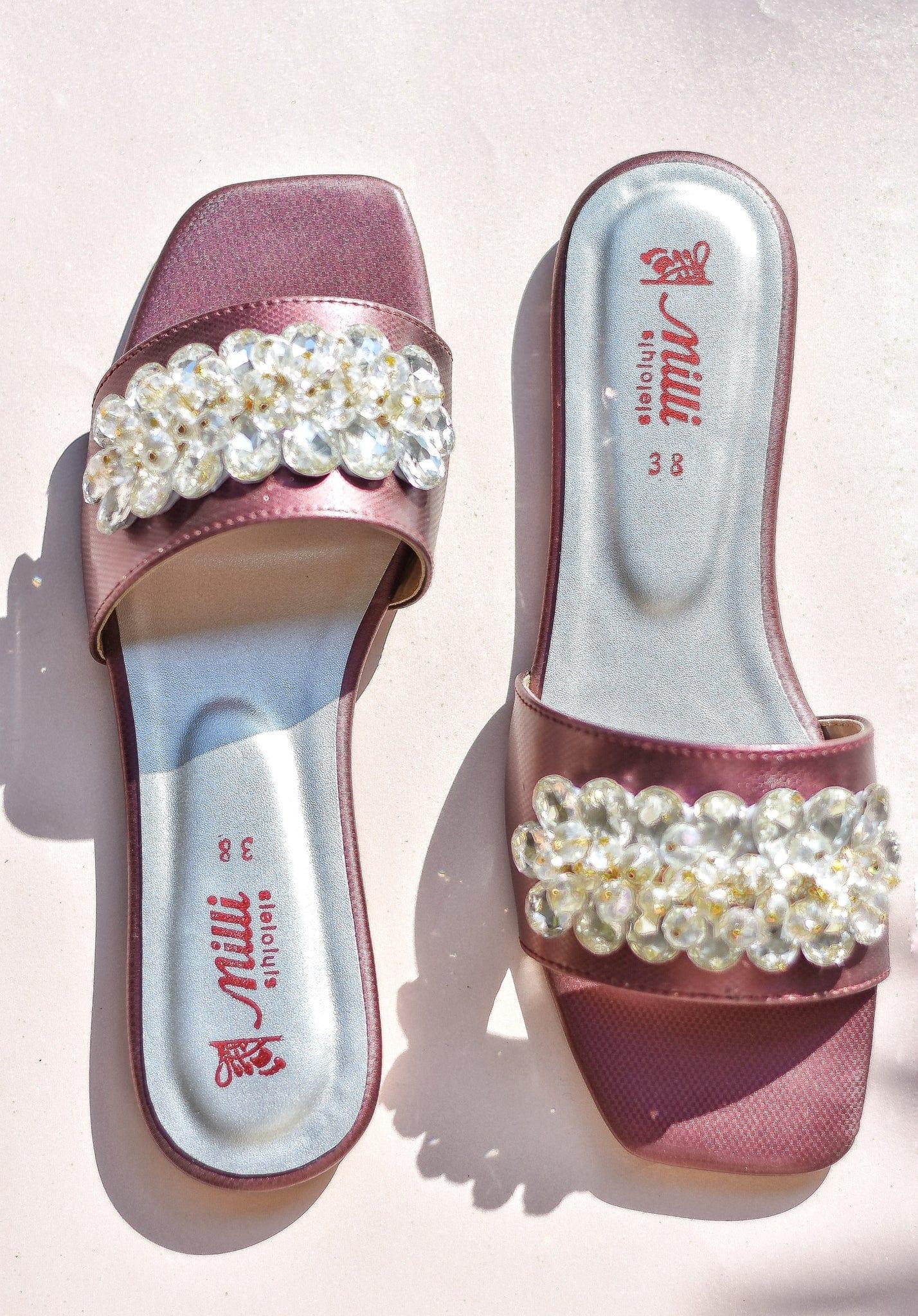 Milli Shoes Formal Slides Maroon 1546
