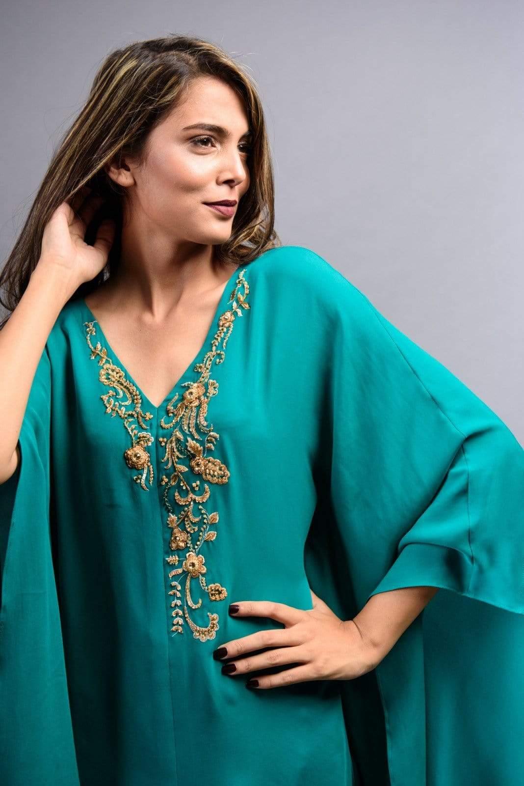 Yasmin Zaman - Emerald Green Poncho