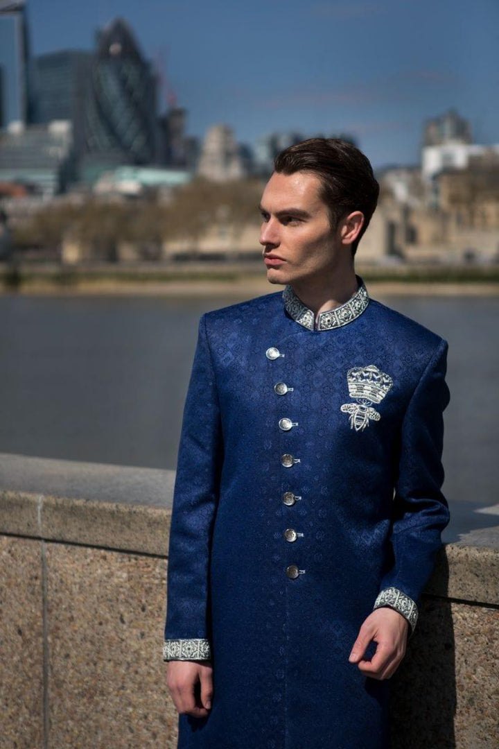 GEM Garments - Moorgate - Sherwani - Blue - 1 Piece - Jamawar - Studio by TCS