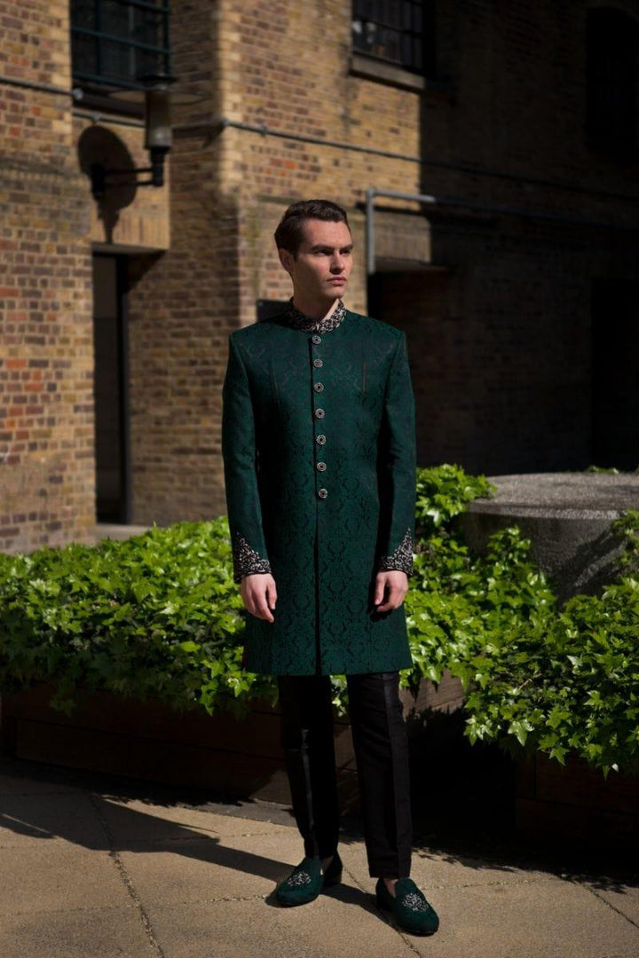 GEM Garments - Euston - Sherwani - Green - 1 Piece - Jamawar - Studio by TCS