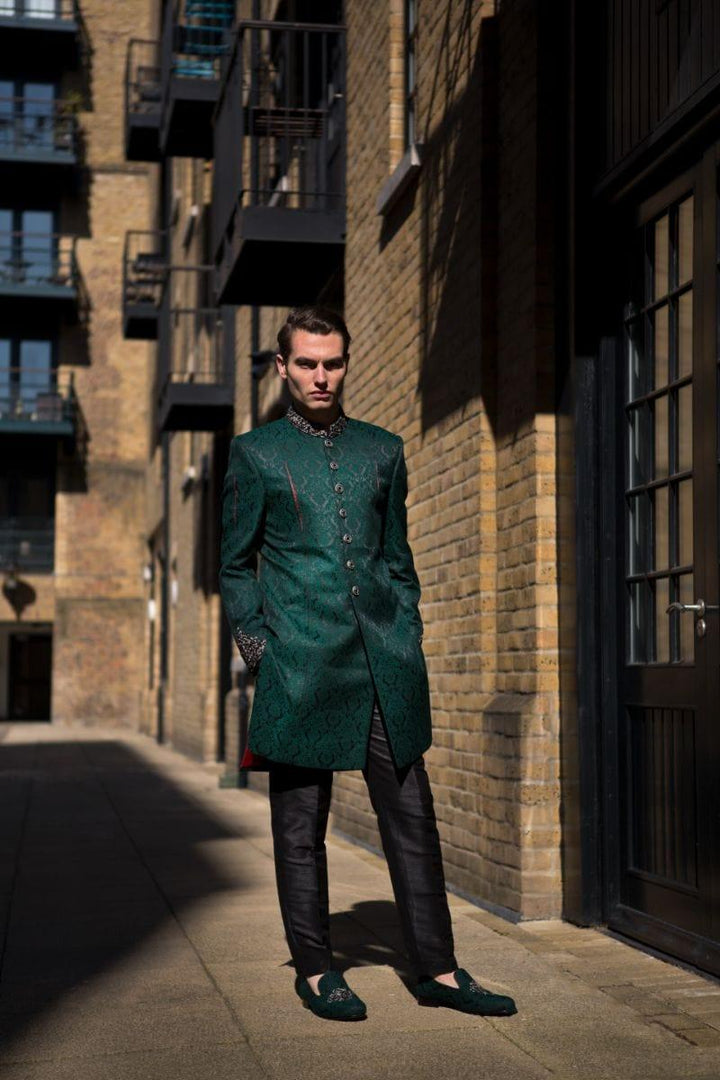 GEM Garments - Euston - Sherwani - Green - 1 Piece - Jamawar - Studio by TCS