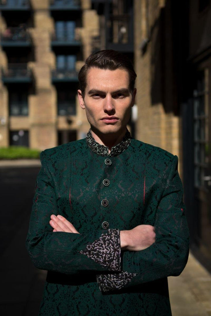 GEM Garments - Euston - Sherwani - Green - 1 Piece - Jamawar - Studio by TCS