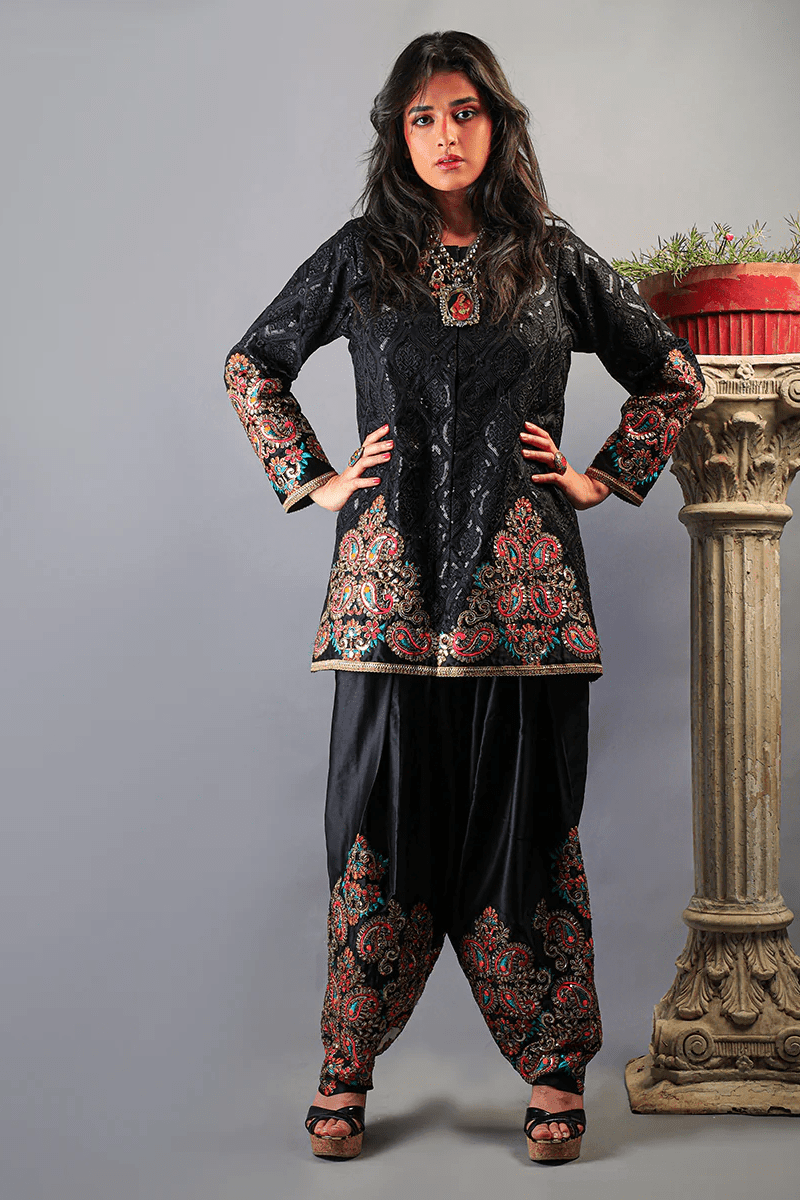 Huma Adnan - Erab - Silk - Black - 2 Piece - Studio by TCS