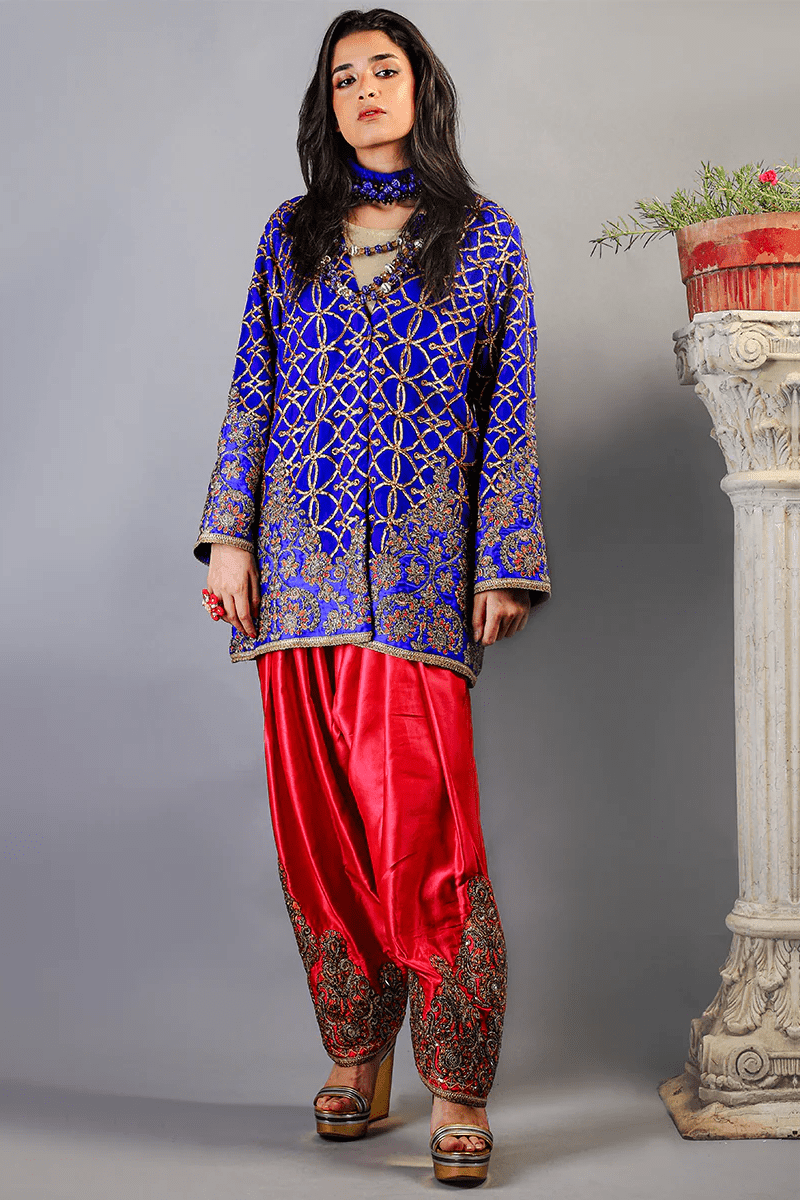 Huma Adnan - Eskaar - Chiffon - Electric Blue - 2 Piece - Studio by TCS