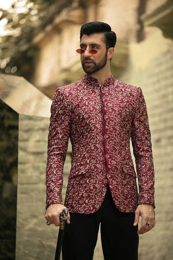 GEM Garments - The Red Gem - Prince Coat - Red - 1 Piece - Indian Silk - Studio by TCS