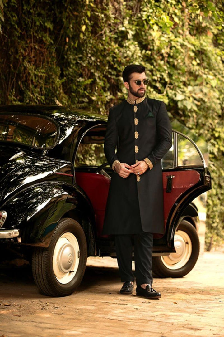 GEM Garments - Euphoria - Sherwani - Black - 1 Piece - Viscose Polyester - Studio by TCS