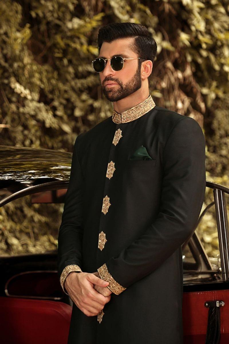 GEM Garments - Euphoria - Sherwani - Black - 1 Piece - Viscose Polyester - Studio by TCS