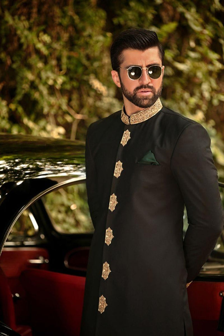 GEM Garments - Euphoria - Sherwani - Black - 1 Piece - Viscose Polyester - Studio by TCS