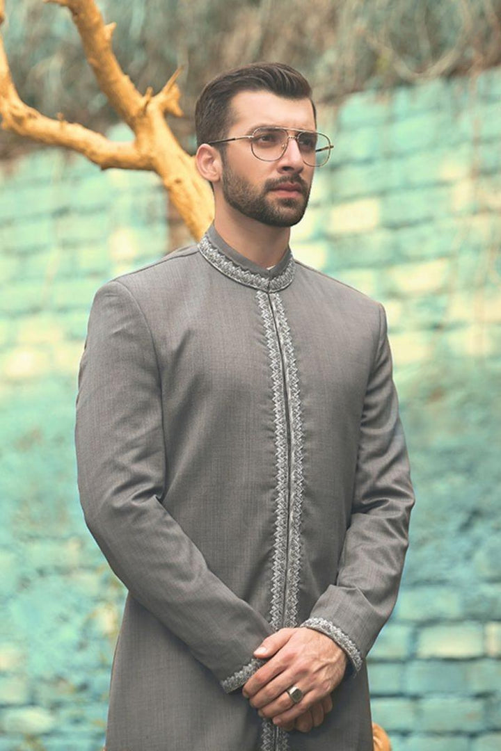 GEM Garments - Ash - Sherwani - Grey - 1 Piece - Viscose Polyester - Studio by TCS