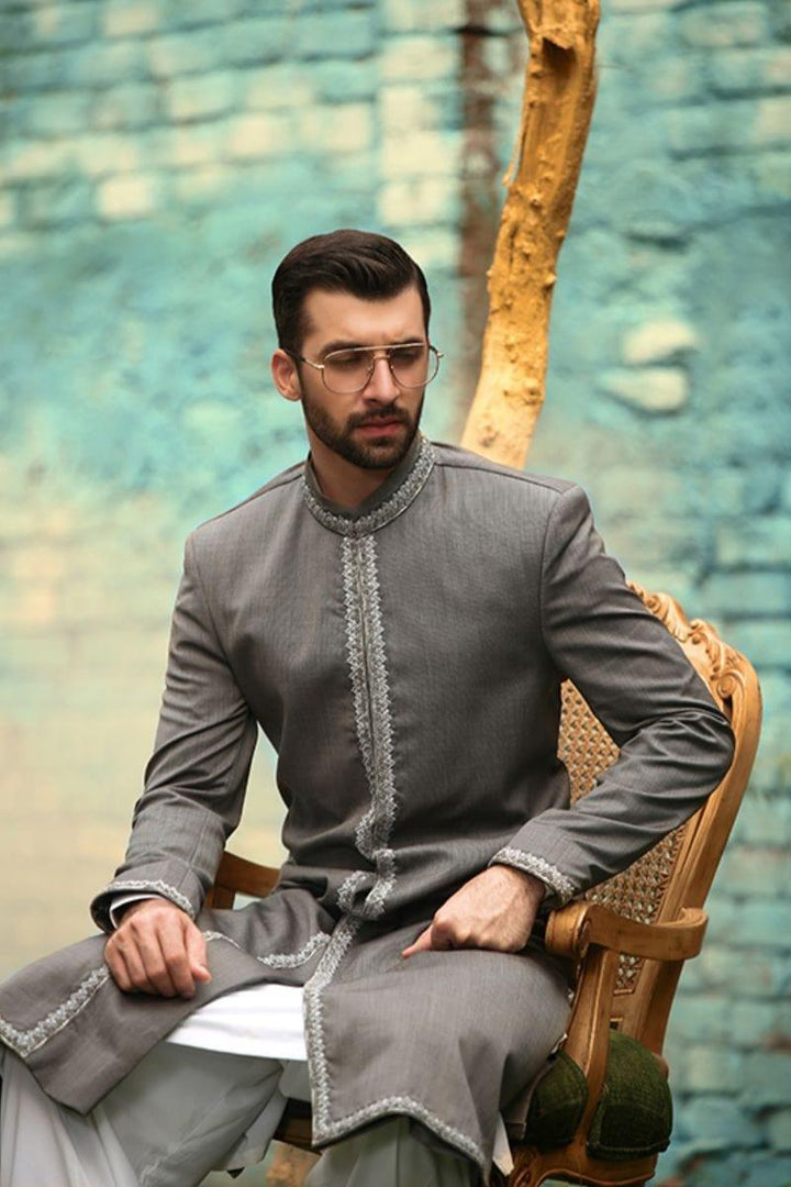 GEM Garments - Ash - Sherwani - Grey - 1 Piece - Viscose Polyester - Studio by TCS