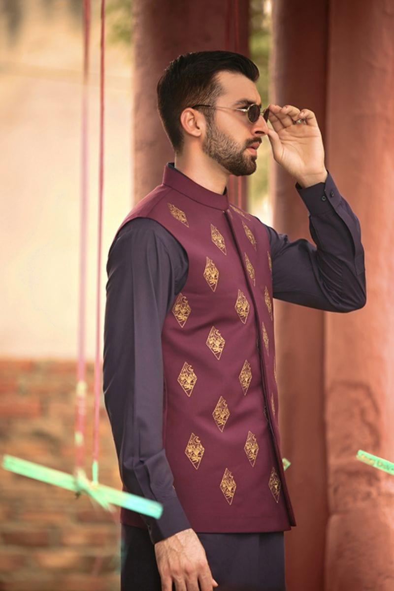 GEM Garments - Neuschwanstein - Waistcoat - Maroon - 1 Piece - Viscose Polyester - Studio by TCS