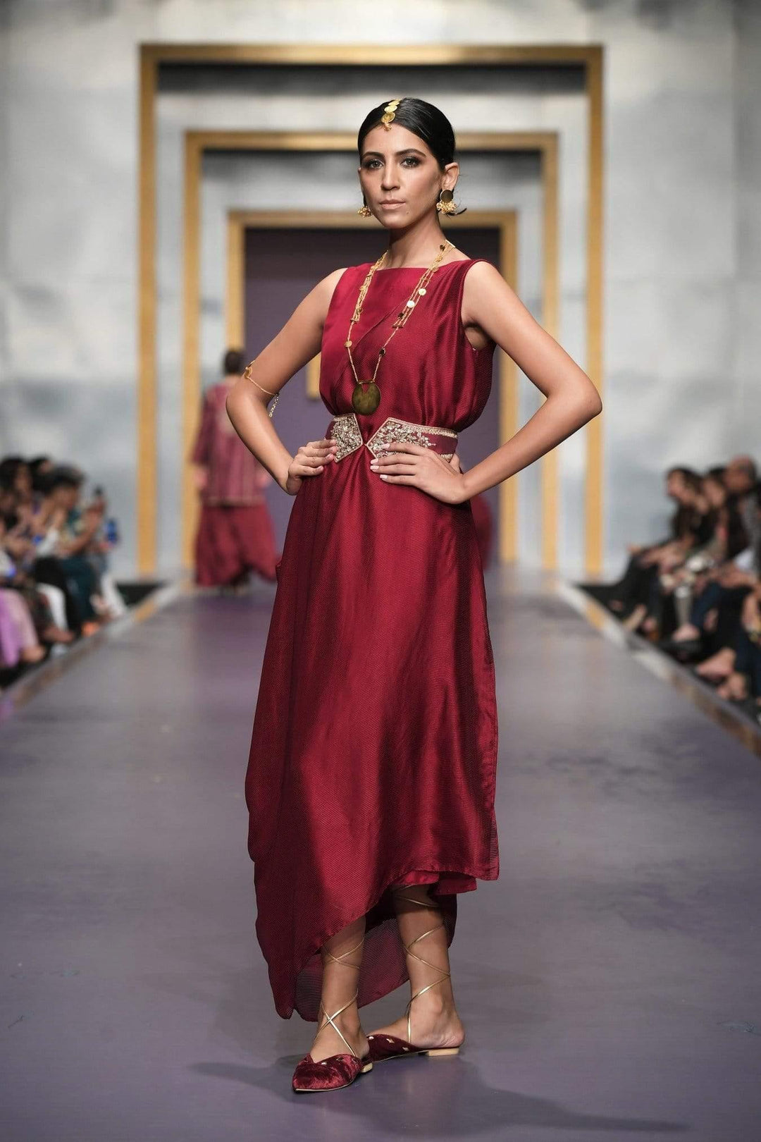 Yasmin Zaman - Maroon Chiffon - F-193