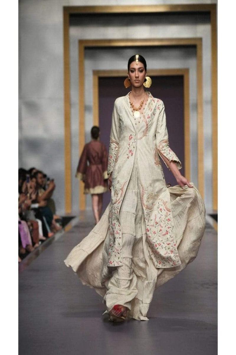 Yasmin Zaman - Cream Long Embroidered - F-185 - 1 Piece - Studio by TCS