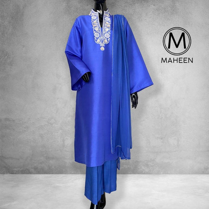 Maheen Khan - Lapis - Blue - Hand Embroidered - 3 Piece - Studio by TCS