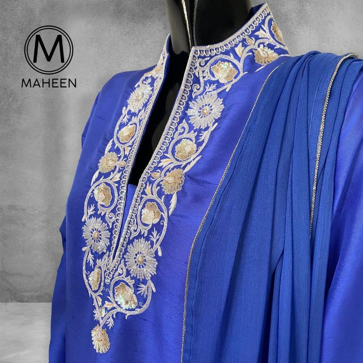 Maheen Khan - Lapis - Blue - Hand Embroidered - 3 Piece - Studio by TCS