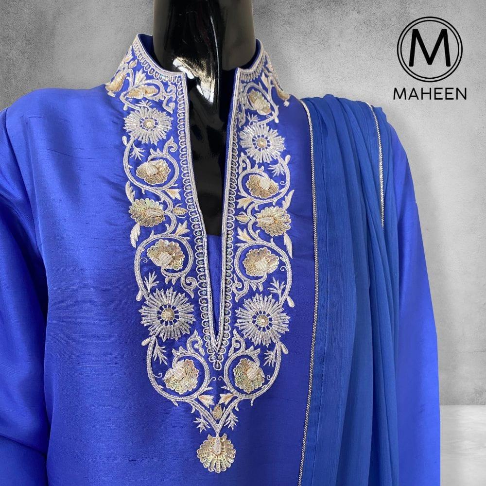 Maheen Khan - Lapis - Blue - Hand Embroidered - 3 Piece - Studio by TCS