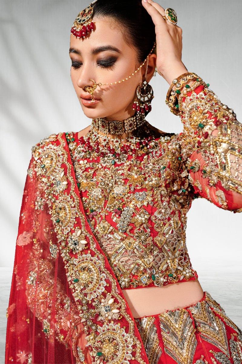 Malook - Hoor - Red - Net Choli - Lehenga - 3 Piece - Studio by TCS