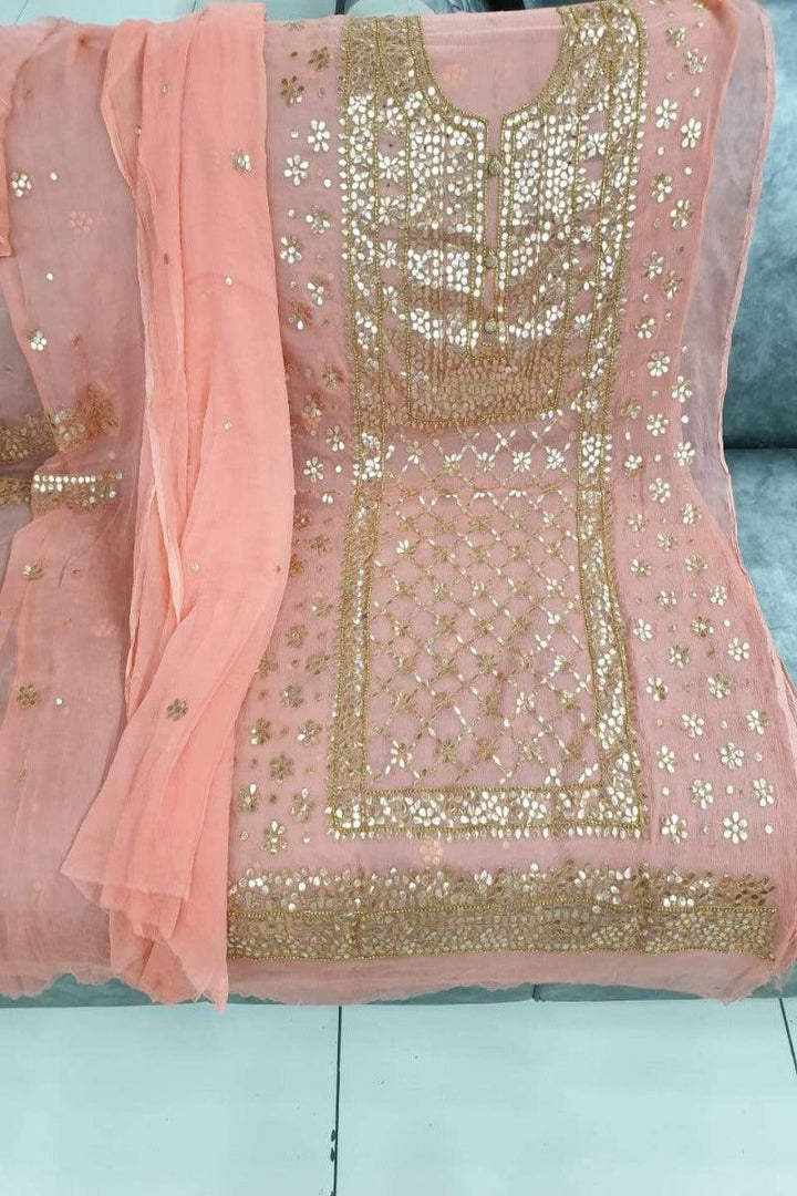 Designs by Amina - Yellow Gota Suit - Three Piece Stitched