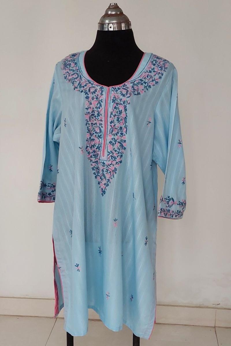 Mehr - RE 08 - Tunic - Blue - Pure Doriya Cotton - 1 Piece - Studio by TCS