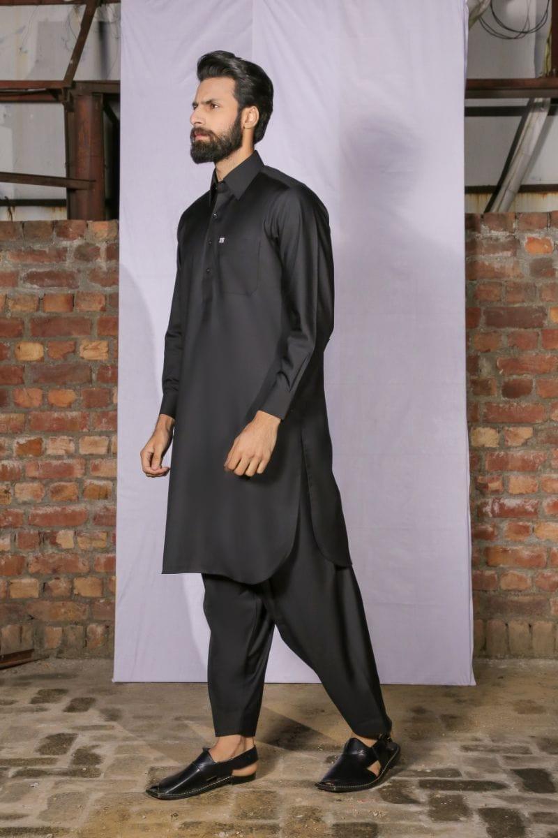 GEM Garments - Classic Black Shalwar Kameez Collar - 2 Piece - Studio by TCS