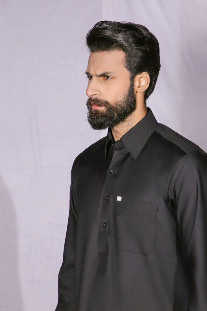 GEM Garments - Classic Black Shalwar Kameez Collar - 2 Piece - Studio by TCS