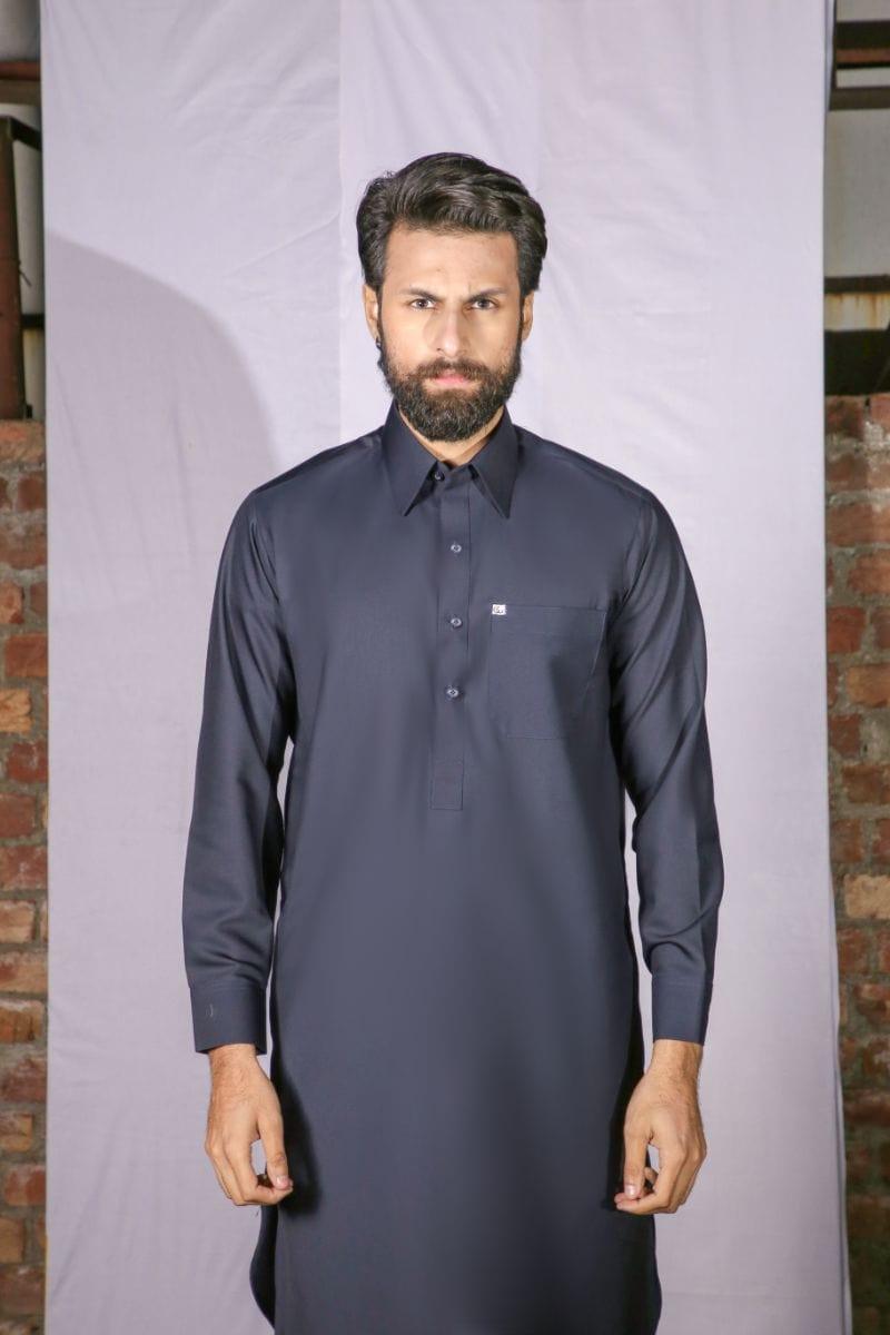 GEM Garments - Classic Navy Blue Shalwar Kameez Collar - 2 Piece - Studio by TCS