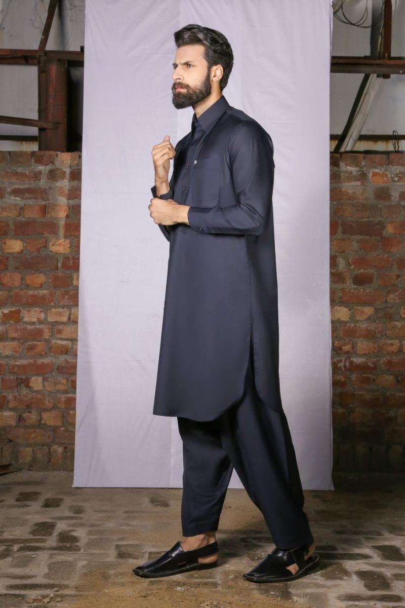 GEM Garments - Classic Navy Blue Shalwar Kameez Collar - 2 Piece - Studio by TCS