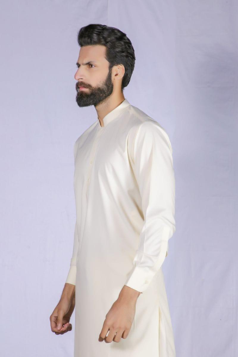 GEM Garments - Classic Cream Shalwar Kameez Band Collar - 2 Piece - Studio by TCS