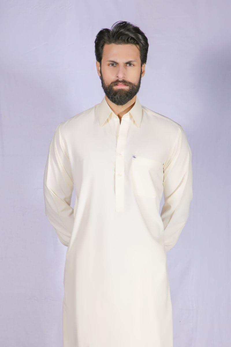 GEM Garments - Classic Cream Shalwar Kameez Collar - 2 Piece - Studio by TCS