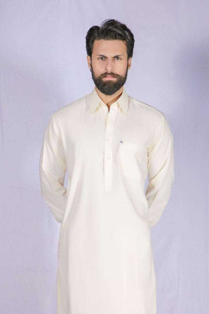 GEM Garments - Classic Cream Shalwar Kameez Collar - 2 Piece - Studio by TCS