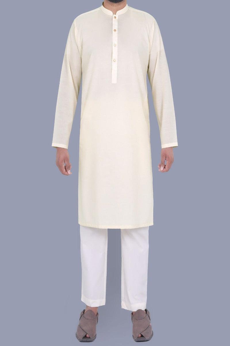 Uniworth - Cream Plain Kurta - K2300-1 - Studio by TCS