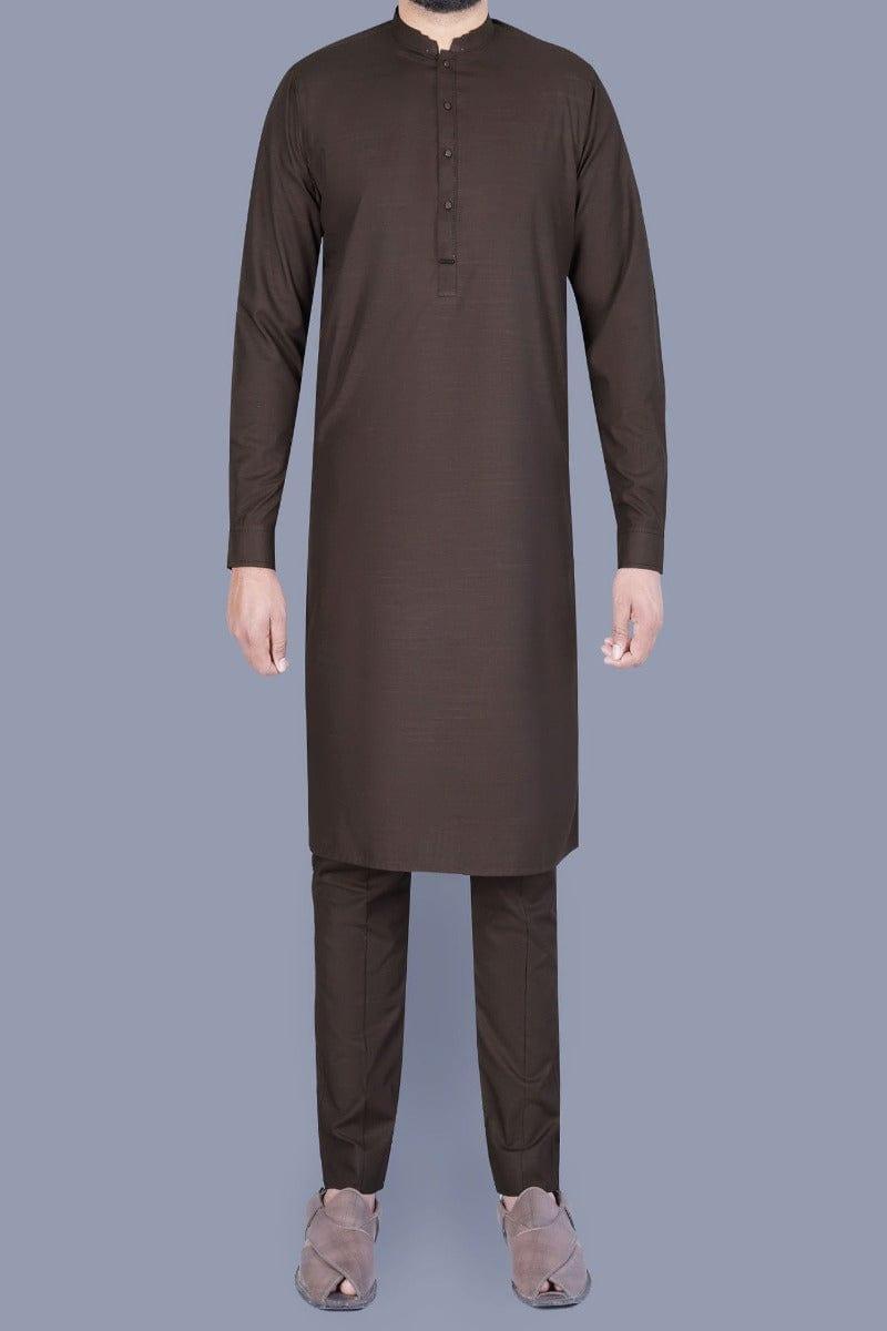 Uniworth - Chocolate Plain Kurta Pajama - KP2300-4 - Studio by TCS