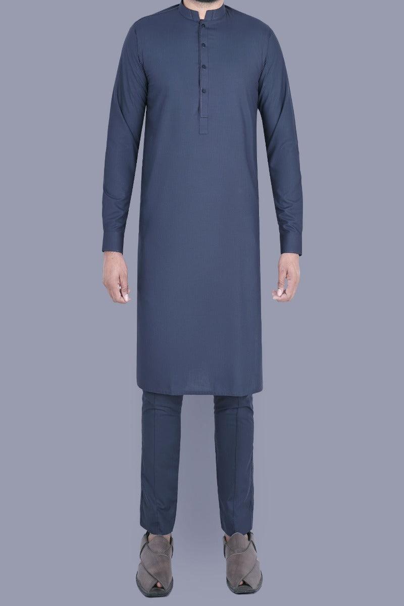 Uniworth - Navy Plain Kurta Pajama - KP2301-2 - Studio by TCS