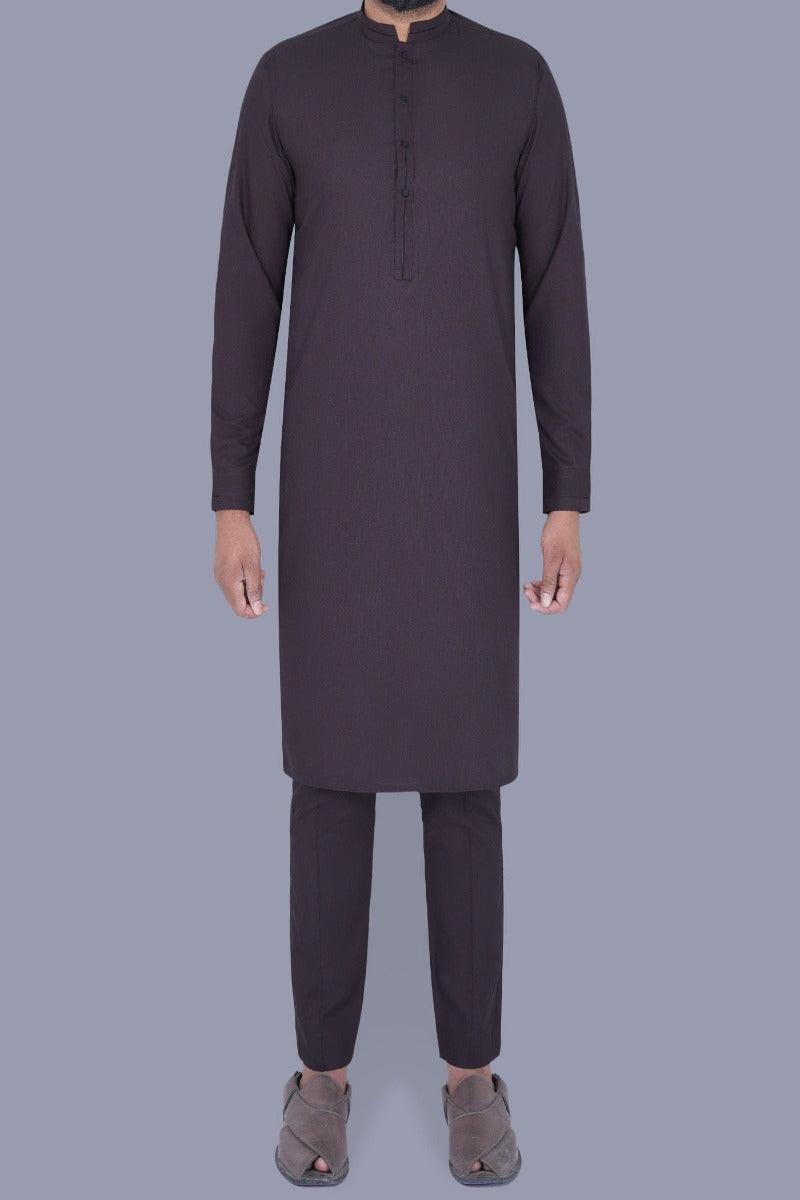 Uniworth - Purple Plain Kurta Pajama - KP2303-1 - Studio by TCS