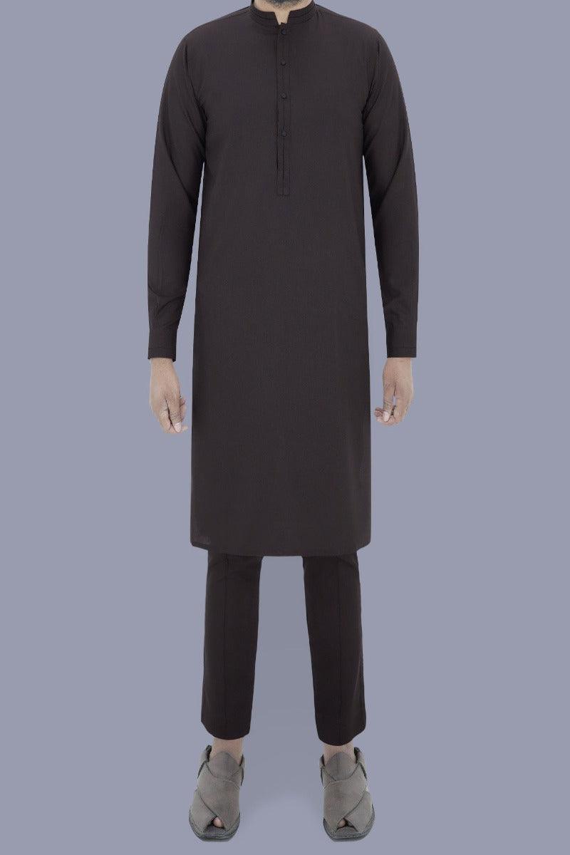 Uniworth - Brown Plain Kurta Pajama - KP2303-2 - Studio by TCS