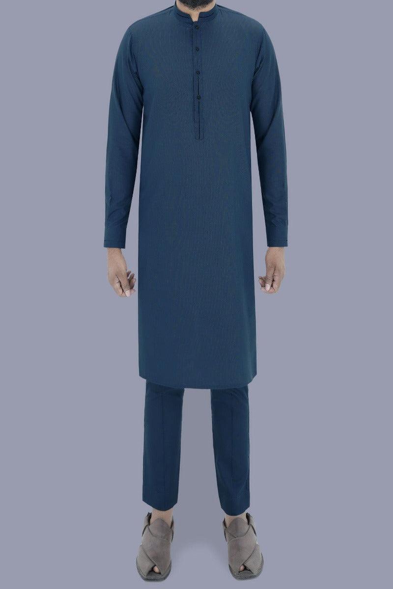 Uniworth - Blue Plain Kurta Pajama - KP2303-3 - Studio by TCS