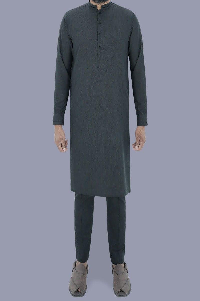 Uniworth - Grey Plain Kurta Pajama - KP2303-4 - Studio by TCS