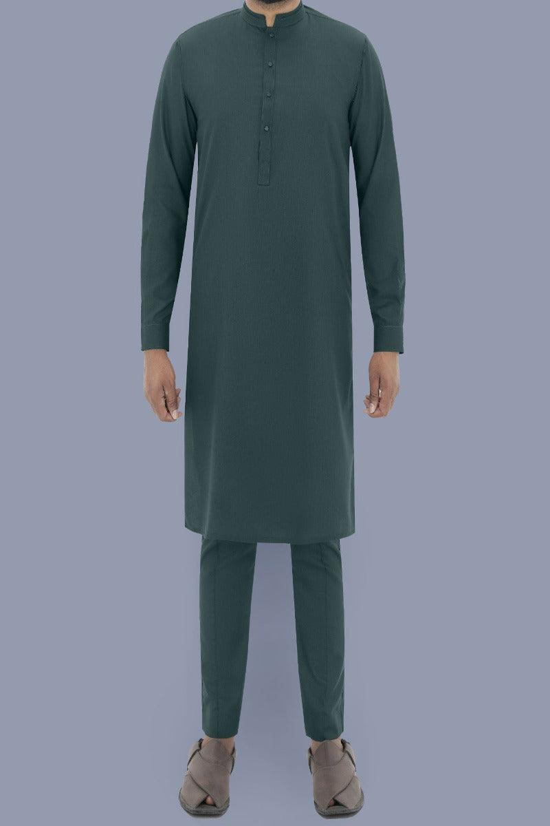 Uniworth - Mehndi Plain Kurta Pajama - KP2304-1 - Studio by TCS