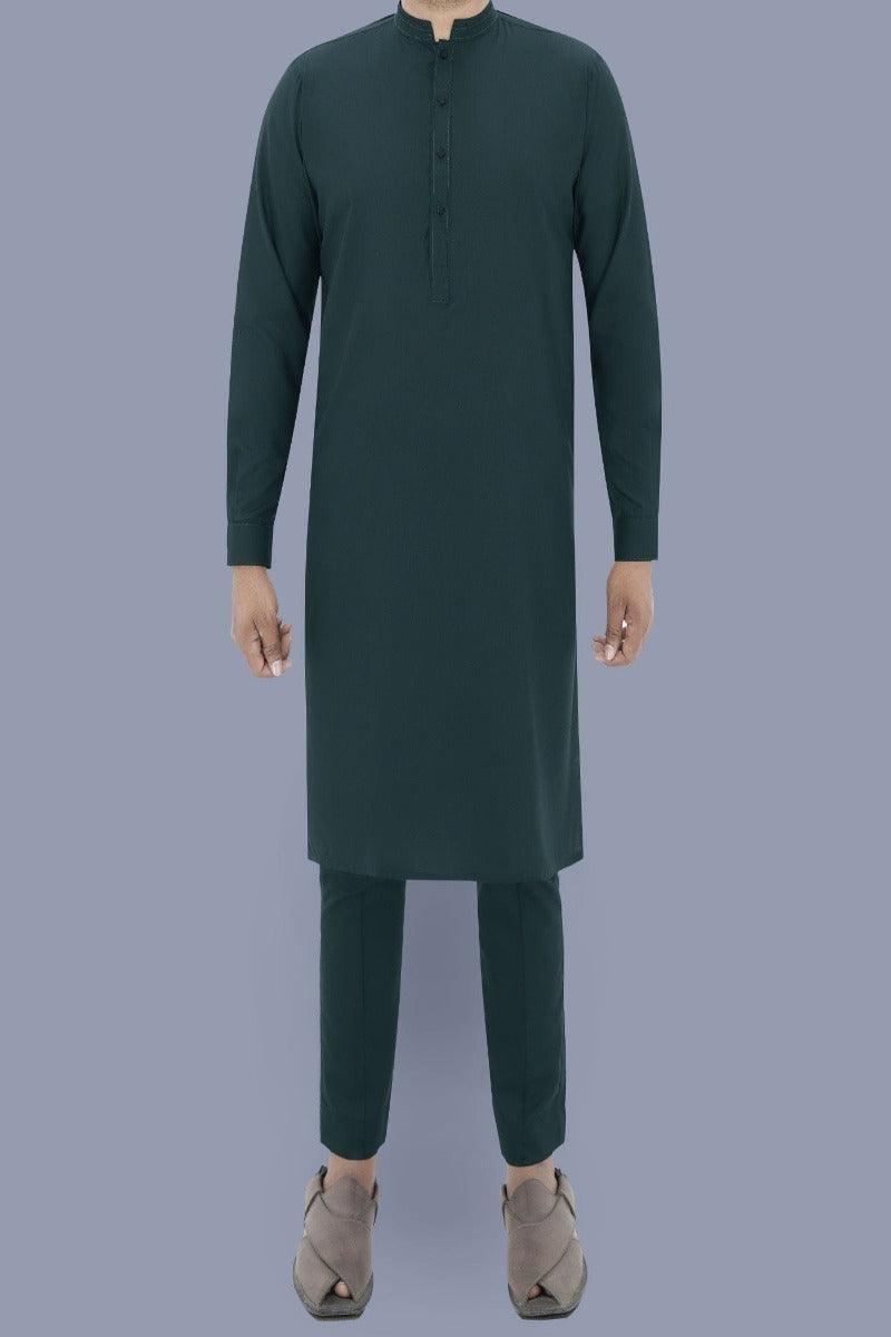 Uniworth - Green Plain Kurta Pajama - KP2304-2 - Studio by TCS