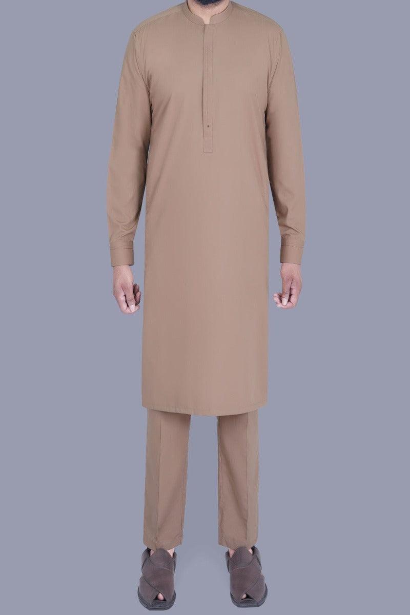 Uniworth - D Khaki Plain Kurta Pajama - KP2305-3 - Studio by TCS