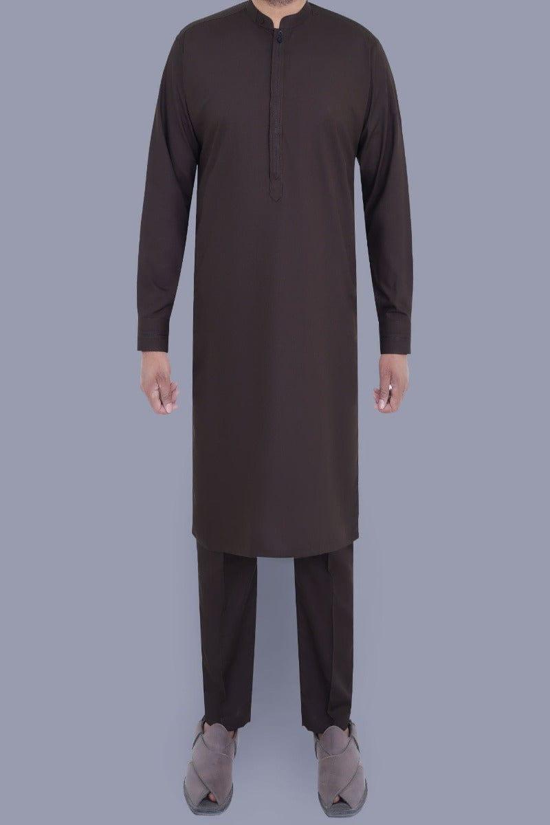 Uniworth - Chocolate Plain Kurta Pajama - KP2306-3 - Studio by TCS