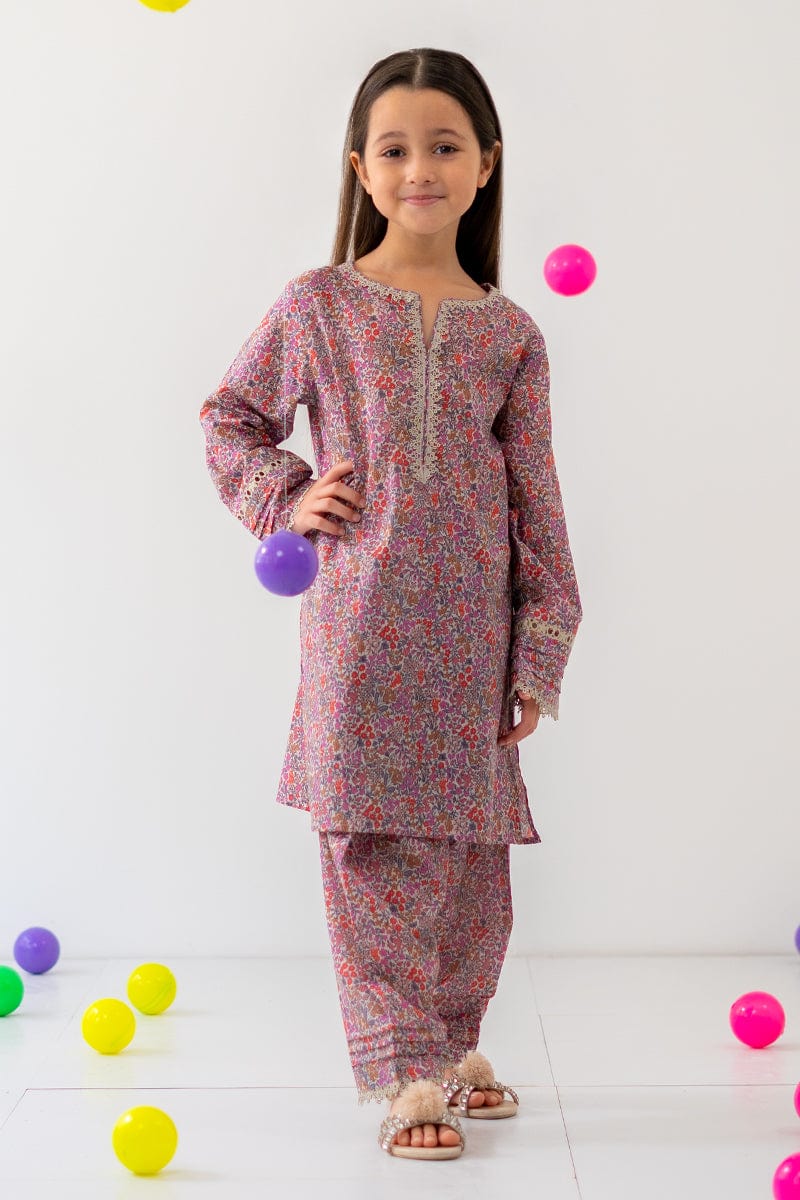  Little Ego - Multi Flower 2 piece - Fawn - Lawn - Studio by TCS 