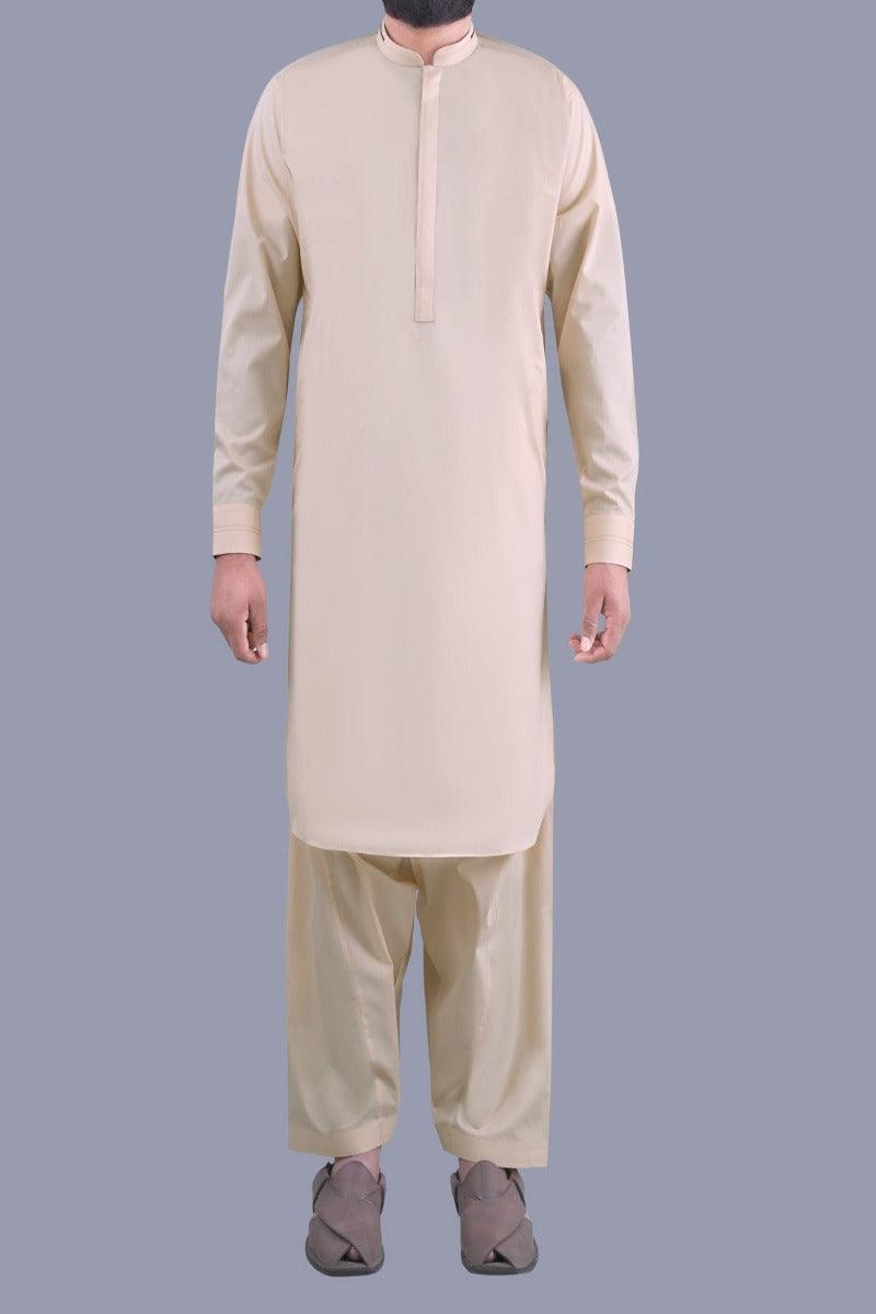 Uniworth - Beige Plain Kameez Shalwar - KS2202-03 - Studio by TCS